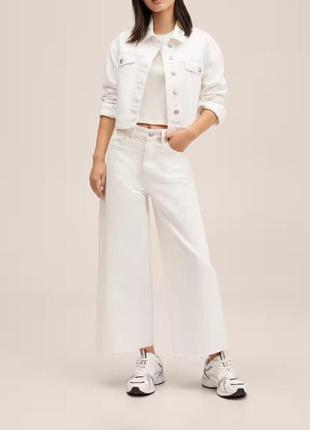 Білі джинси кюлоти mango