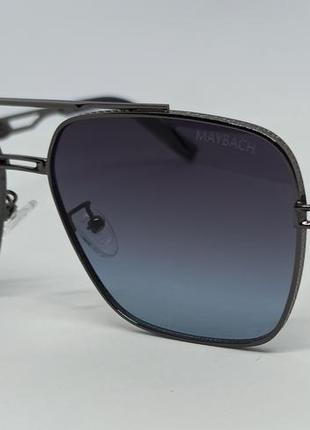 Maybach очки мужские солнцезащитные сине фиолетовый градиент в сером металле