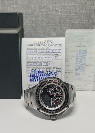 Чоловічий годинник citizen jw0010-52e chronograph eco-drive 200m made in japan5 фото