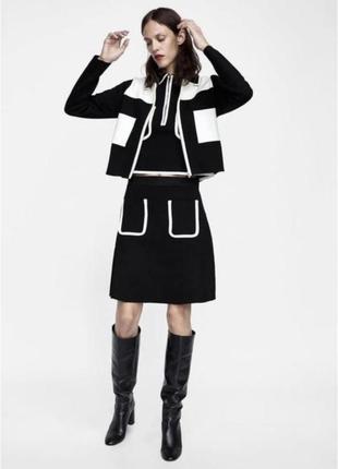 Zara піджак класичний чорно білий2 фото