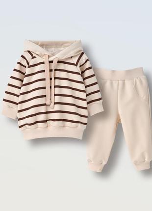 Костюм набор худи в полоску и брюки для новорожденных little angel 74, 92, 98