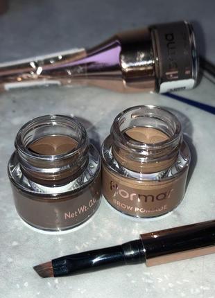 Помадка помада для бровей с кистью кисточкой flormar brow pomade тон 03 3 brown коричневая