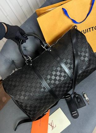 Дорожная черная сумка louis vuitton в стиле "infini