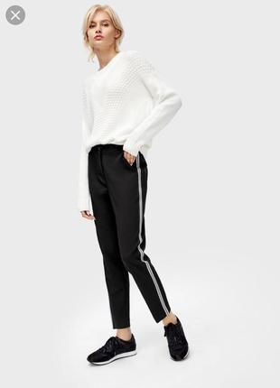 Брюки с лампасами укорочённые зауженные zara mango asos2 фото