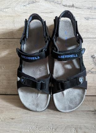 Женские кожаные босоножки сандалии б/у merrell 38 р 25 см  на липучках3 фото
