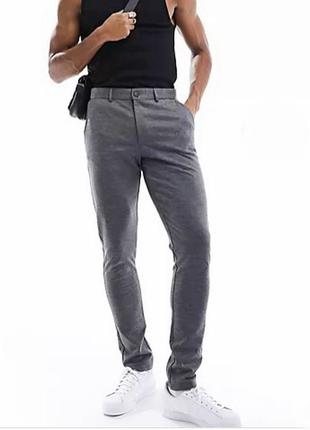 Трикотажные, стильные брюки dressmann premium slim fit (w38-l30) зауженные1 фото