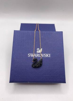 Swarovski колье черный лебедь