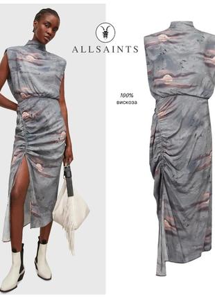 Allsaints платье миди с разрезом