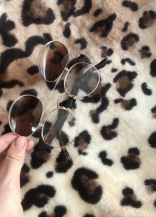 Солнцезащитные очки с круглыми стёклами / очки с коричневыми стёклами3 фото
