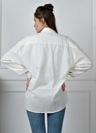Женская рубашка из натурального льна, льняная рубашка4 фото