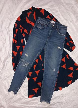 Джинсы зара zara скини рваные слим