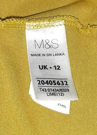 💥1+1=3 ніжно-оливкова жіноча футболка marks&spencer, розмір 48 - 505 фото