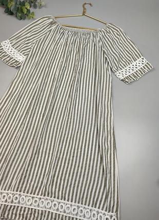 Сукня в смужку з мереживом італія, сукня-туніка, пряма сукня