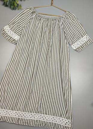 Сукня в смужку з мереживом італія, сукня-туніка, пряма сукня5 фото