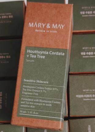 Mary&may houttuynia cordata +tea tree serum – сироватка для чутливої та проблемної шкіри 30 мл