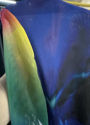 Разноцветное короткое платье zara сетка с открытой спиной4 фото