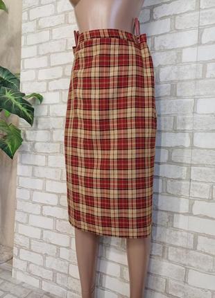 Новая стильная юбка миди карандаш в красочную клетку на подкладке, размер хс-с4 фото
