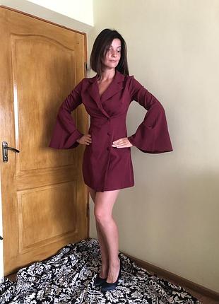 Плаття сукня плаття піджак бордо марсала нереально красиве та вишукане