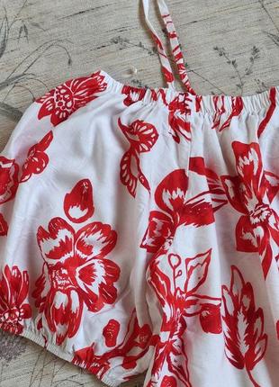 Сукня  вільного крою в квіти , плаття з відкритими плечима3 фото