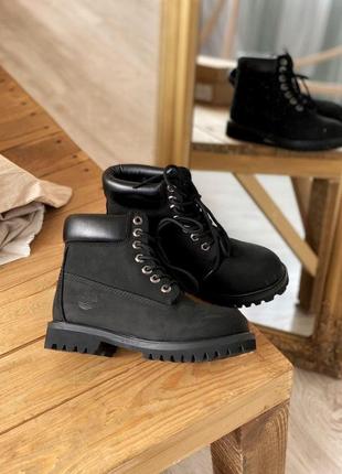 Женские ботинки timberland 6 inch premium black (без меха)4 фото