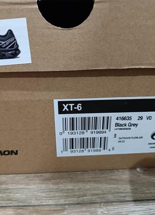 Кросівки salomon xt-6 black grey6 фото