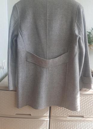 Шерстяное полупальто двубортное пальто тренч жакет с накладными карманами zara3 фото