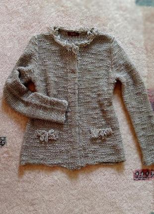 Свитер кофта накидка из шерсти