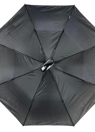 Чоловіча складна парасоля напівавтомат на 8 спиць з ручкою напівгак від max, є антивітер, чорний, 0309-15 фото