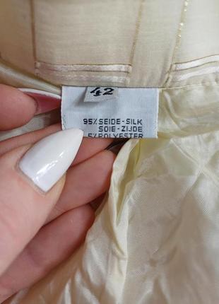 Новая шикарная юбка миди со 100% шелка в светлом цвете беж, размер л-хл9 фото
