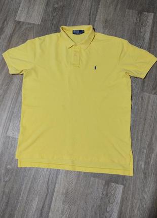 Мужская футболка / поло / polo ralph lauren / жёлтая футболка с воротником / мужская одежда / чоловічий одяг /
