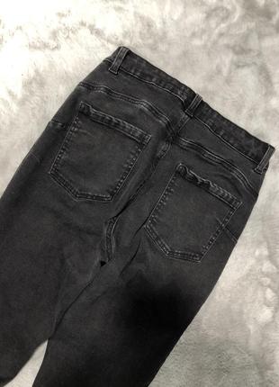 Черные джинсы высокая посадка качественные черные джинсы5 фото