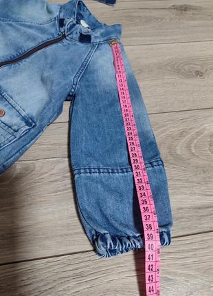 Куртка джинсова джинсовка кофта на замку з карюшоном дівчинкі хлопчику унісекс 92 ріст 1,5 2 3 роки h&m9 фото