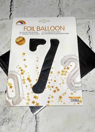 Воздушный шар цифра 7, серебро, высота 100 см