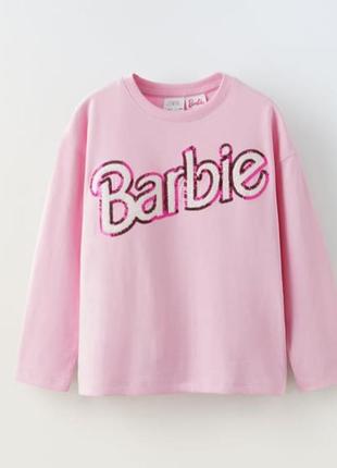 Zara лонгслив реглан кофта barbie