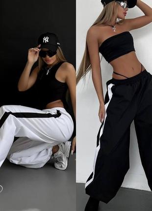 Спортивні брюки карго з плащівки на фіксаторах