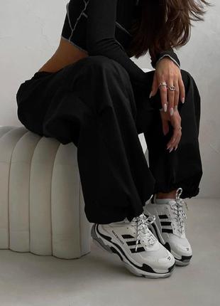 Штани карго вільного крою на резинках джогери на високій посадці стильні трендові брюки з...