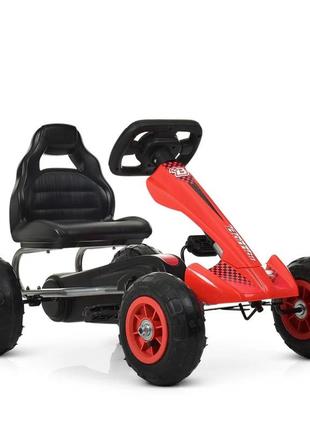 Карт педальный bambi kart m 4036-3 надувные колеса красный1 фото