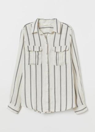 H&m лляна сорочка блуза льон лен нова1 фото