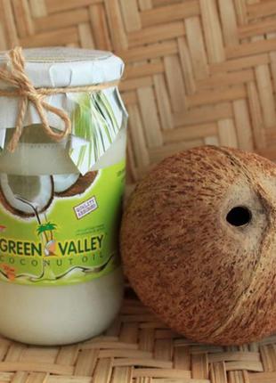 100% натуральное индийское кокосовое масло холодного отжима в стекле 300 мл1 фото