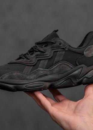 Кроссовки мужские кожаные серые adidas ozweego повседневные кроссовки из натуральной кожи и замши10 фото