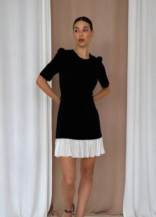 Чорна жіноча класична сукня міні базова жіноча коротка сукня універсальна
