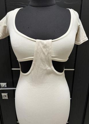 Сукня в рубчик з вирізами , плаття5 фото