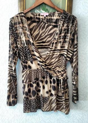 Трикотажная блуза с драпировкой