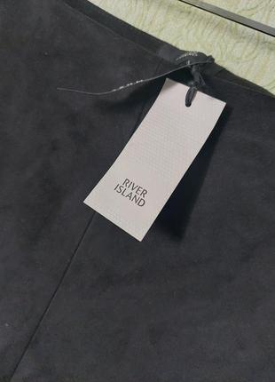 Чорні вузькі брюки із штучної  замші стрейч8 фото