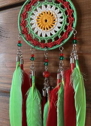 Мини/авто ловец снов "лето". оберег - подвеска в машину. амулет на зеркало заднего вида