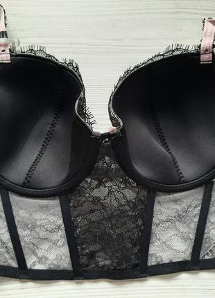Бюстгальтер лифчик на большую грудь 70е 75д 75е без пушапа victoria's secret черный кружев...