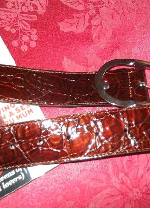 Ремень кожаный лакированный  elegance code4 фото