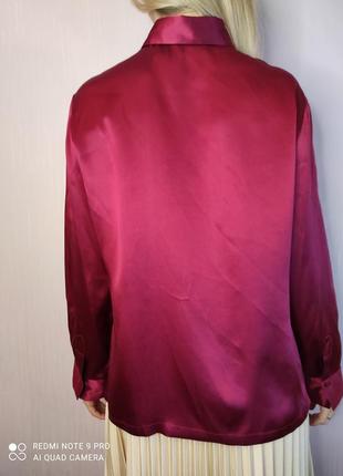 Elena miro шовкова сорочка блуза шовк нова шелковая шелк бордовая10 фото