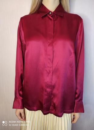 Elena miro шовкова сорочка блуза шовк нова шелковая шелк бордовая1 фото