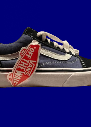 Кеды vans венс old skool navy dark blue white синие белые унисекс3 фото